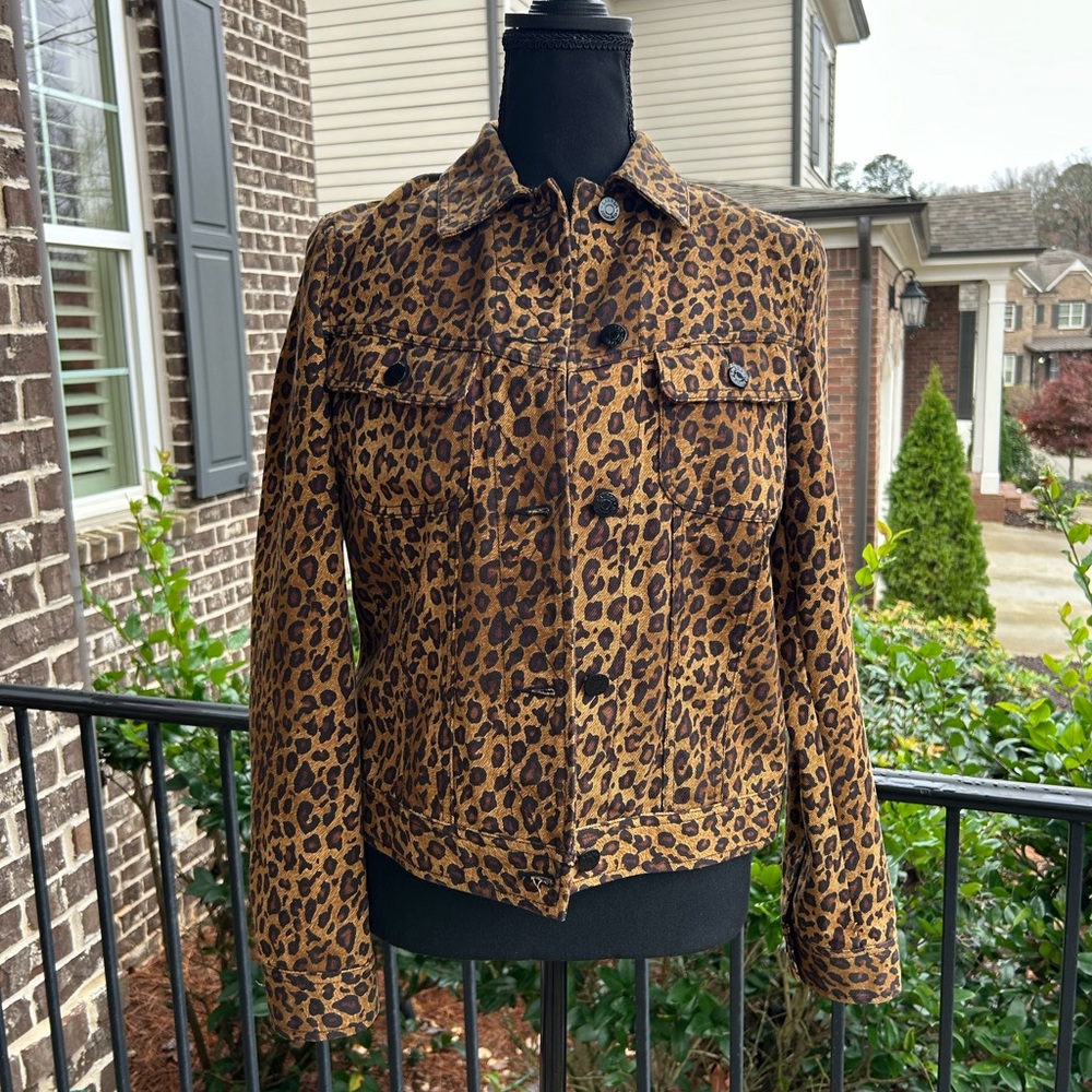 Lauren Ralph Lauren Jeans Co. leopard-print denim jacket.